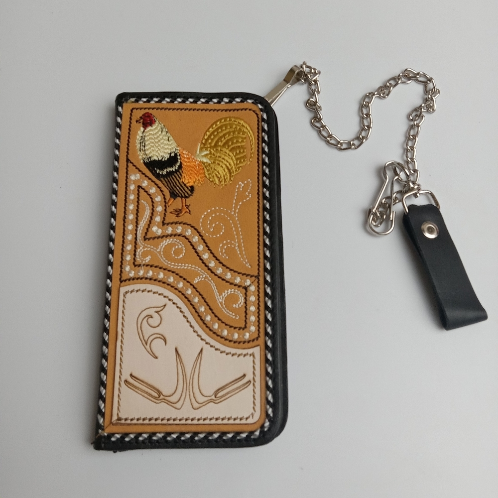 Men's Western Wallet Genuine Leather Hand Crafted Bifold Cowboy Rodeo‎ Wallet